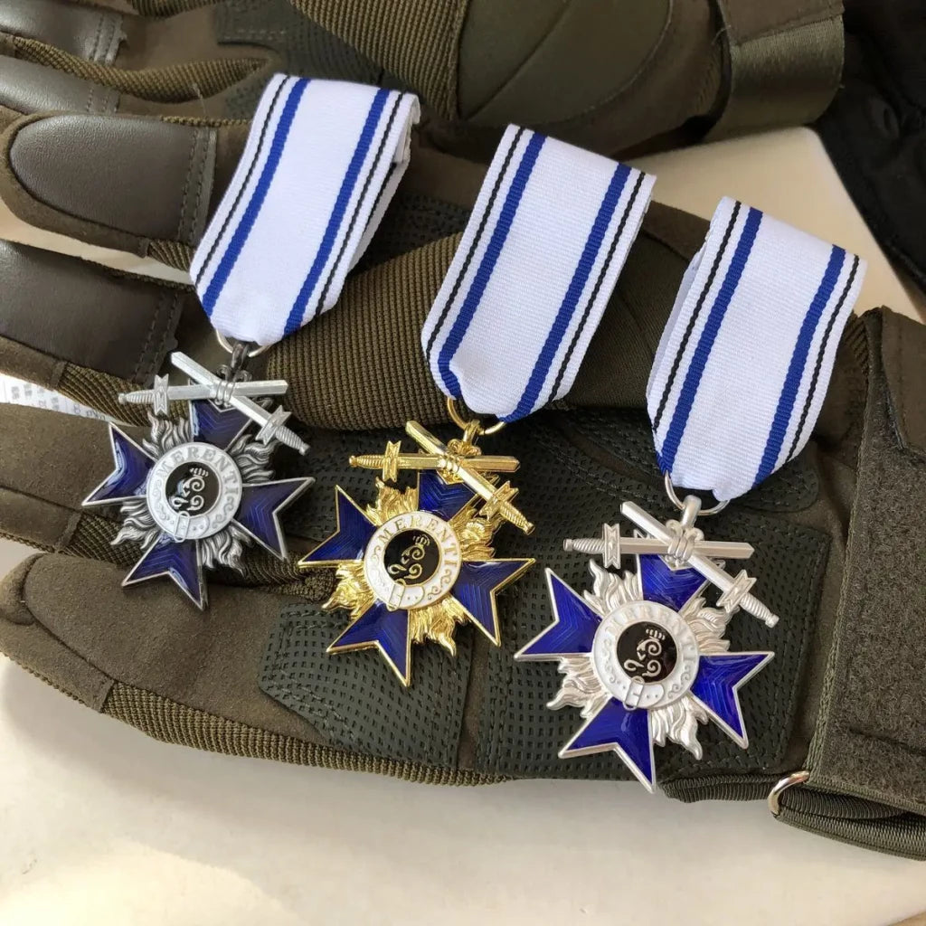 Reproduction of the German Bavarian Crown Cross Metal Enamel Emblem