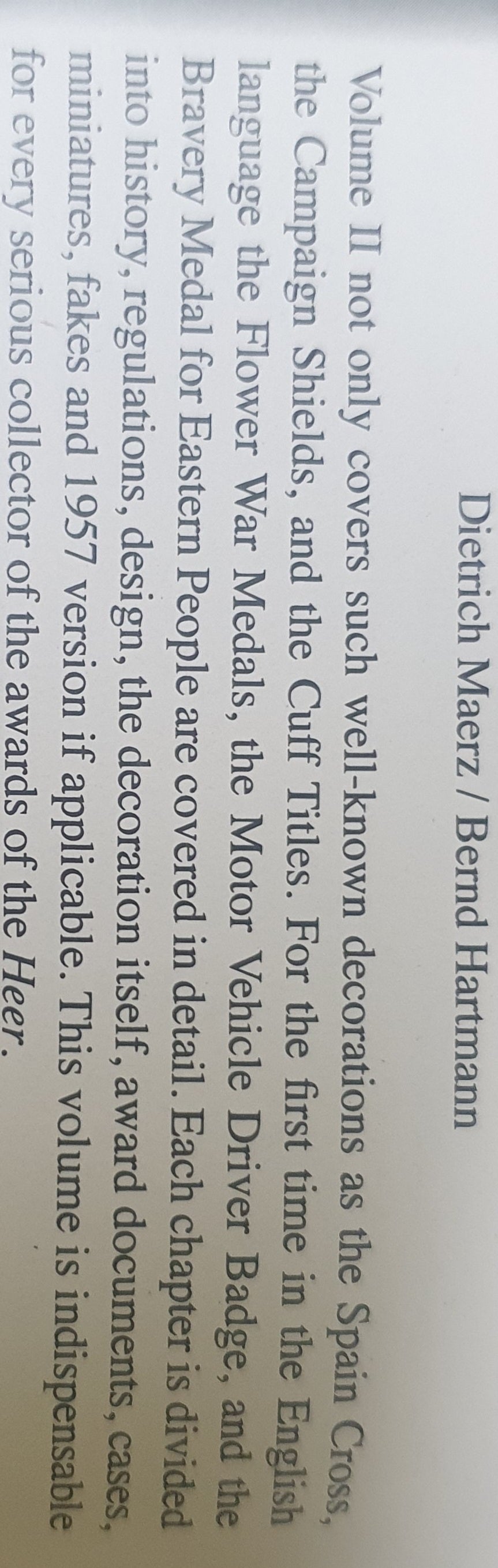 The awards of the Heer