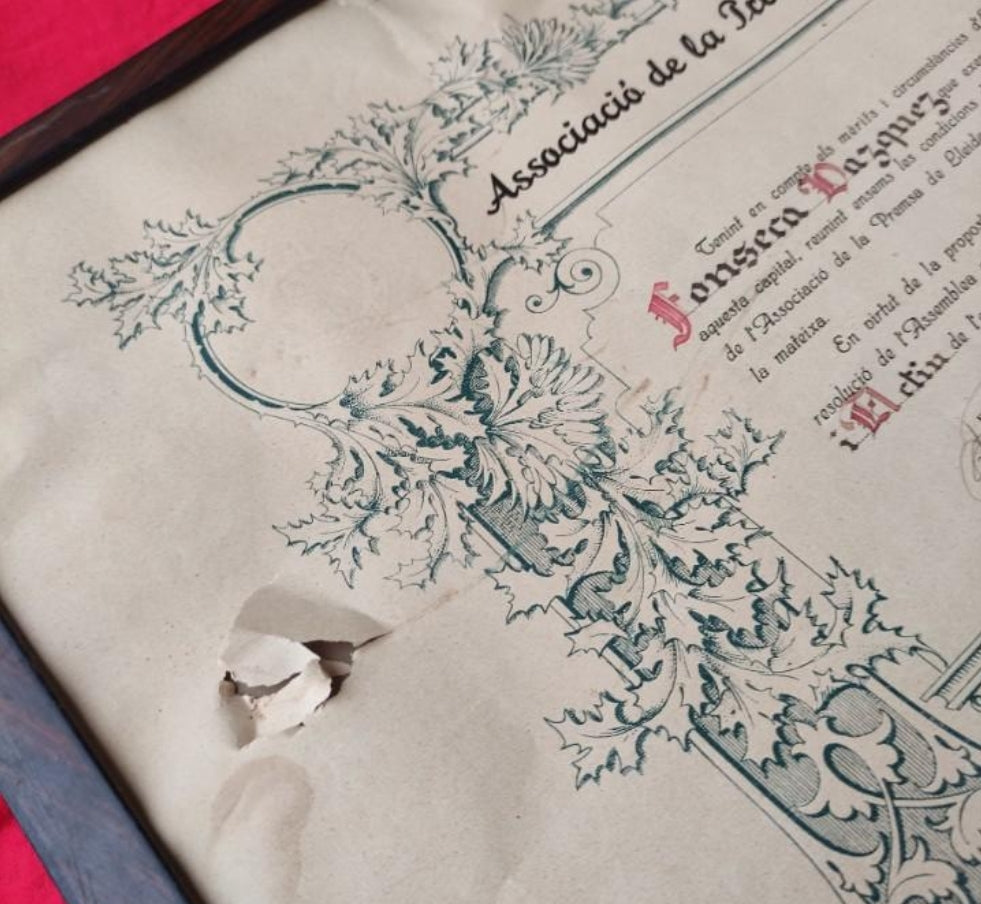 Diploma from the Lérida press association