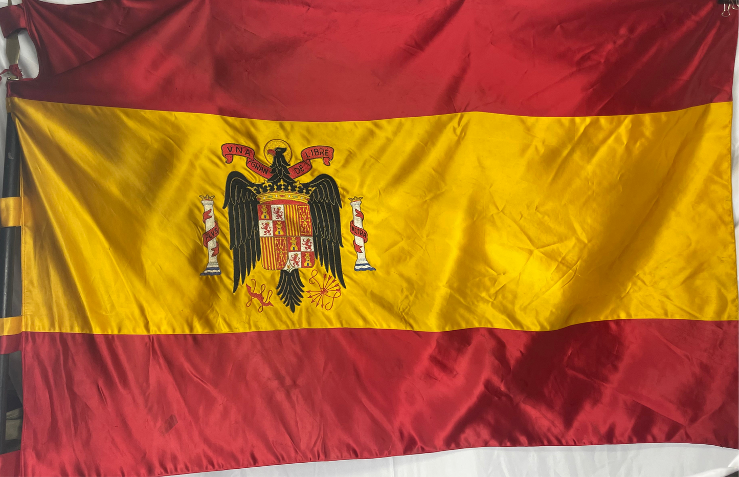 Spanish Embroidered Regime Flag from a Minister. Postwar with eagle emblem