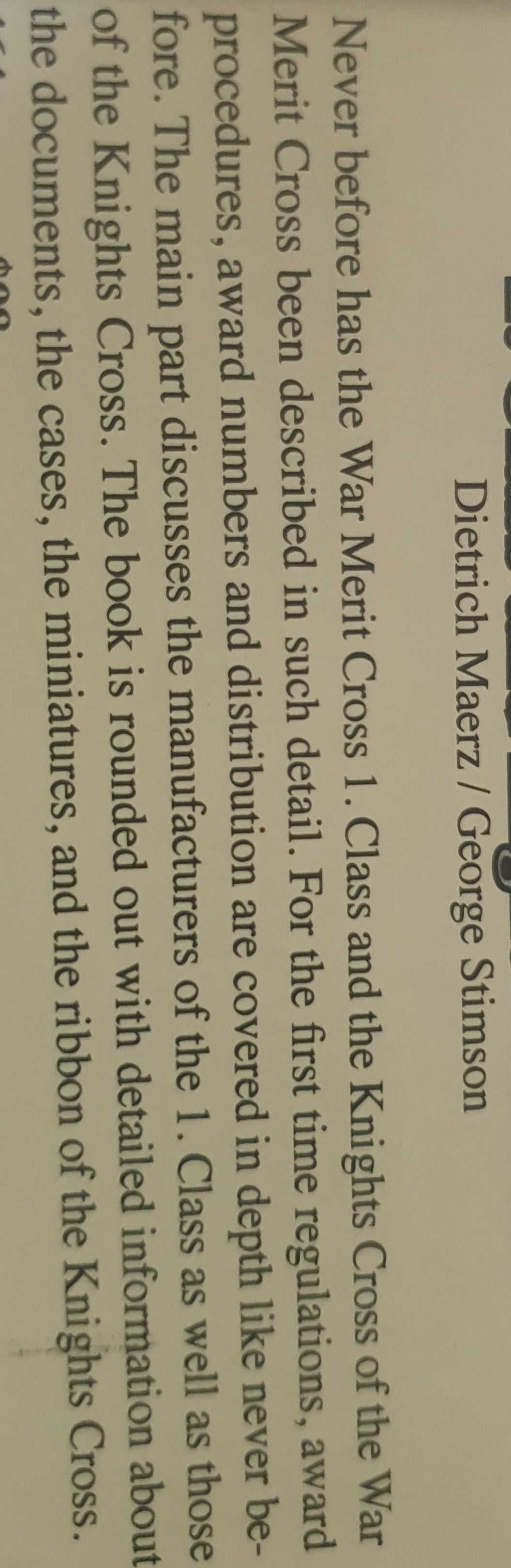 The war merit cross 1. Class and higher grades