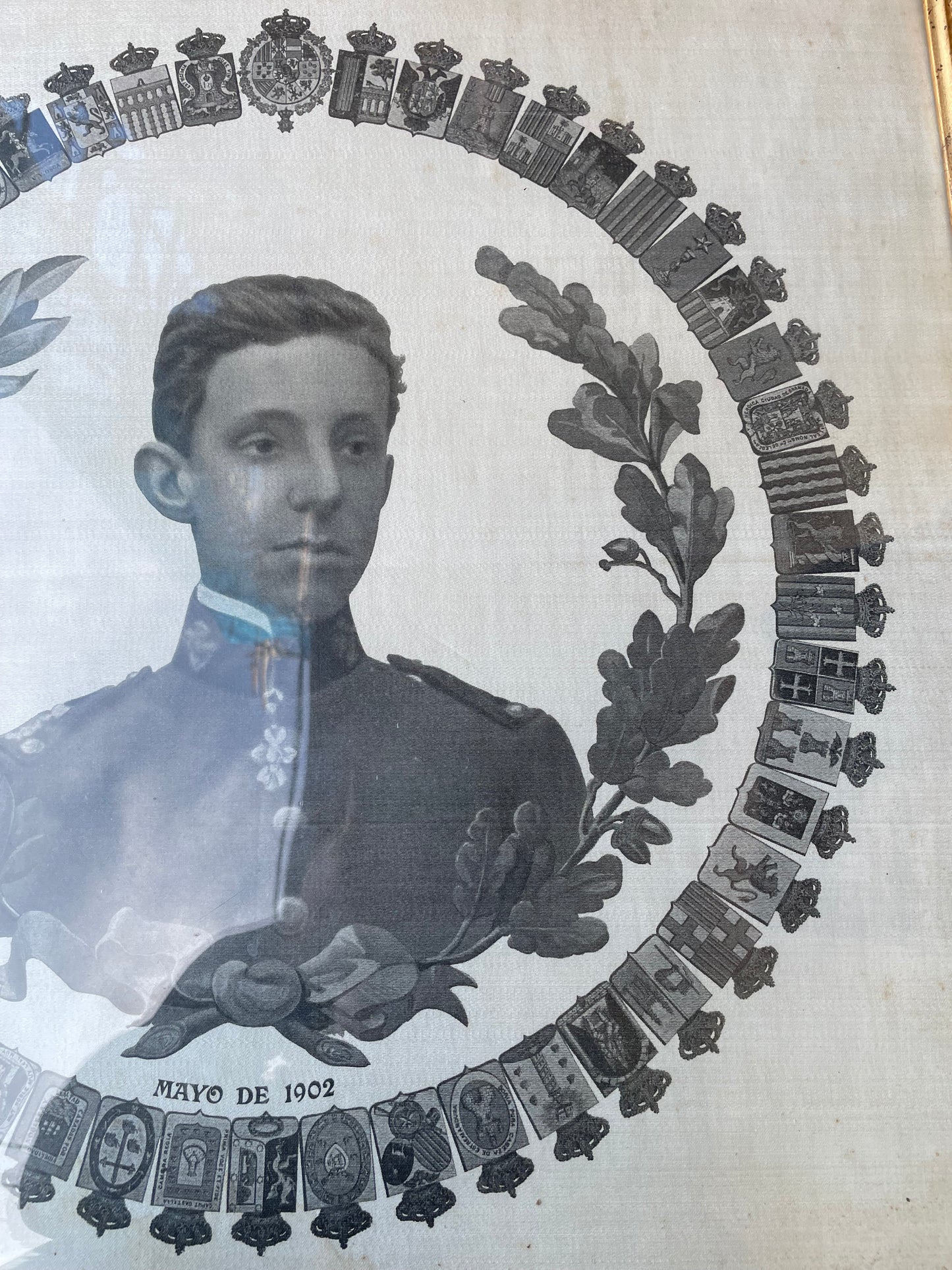 Tela Proclamación Alfonso XIII Rey España