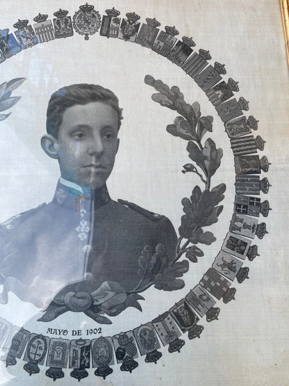 Tela Proclamación Alfonso XIII Rey España