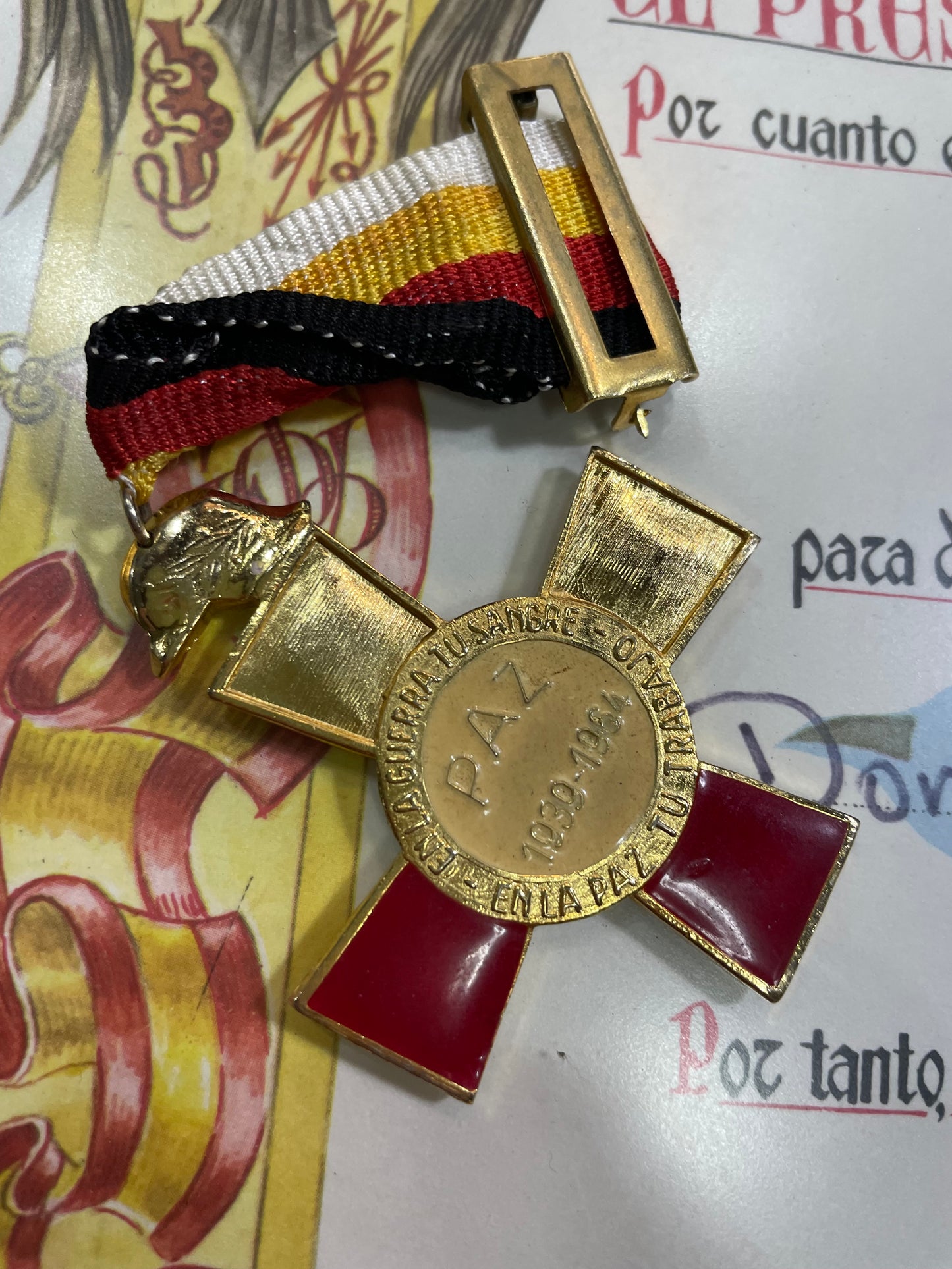 Medalla Paz Guerra Civil España. Con diploma