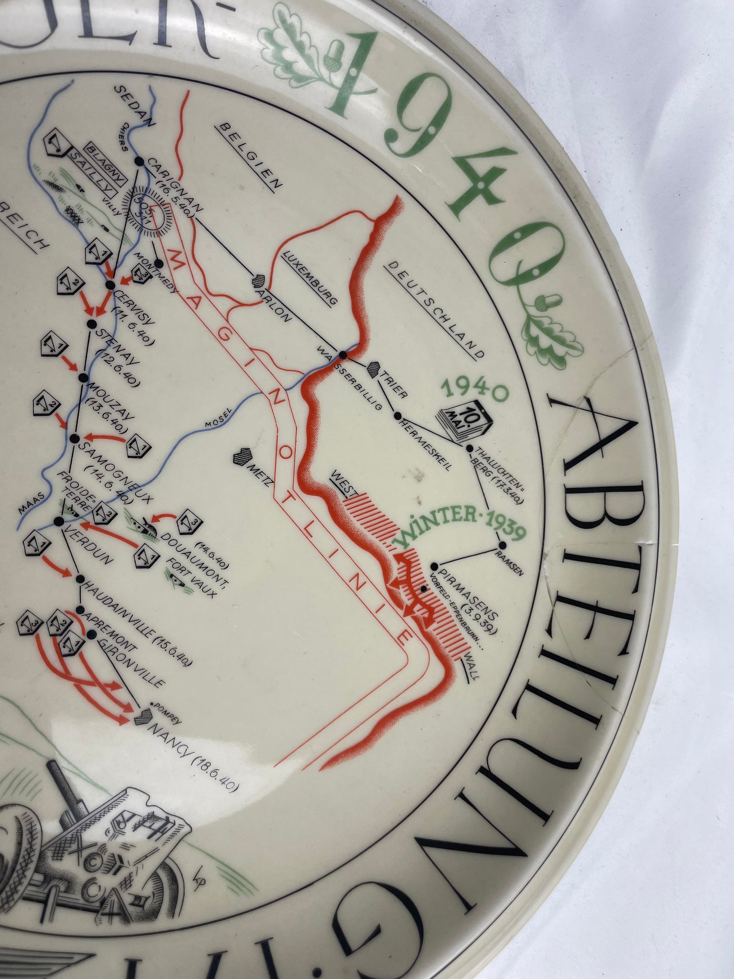 PANZER MAP PLATE 1940