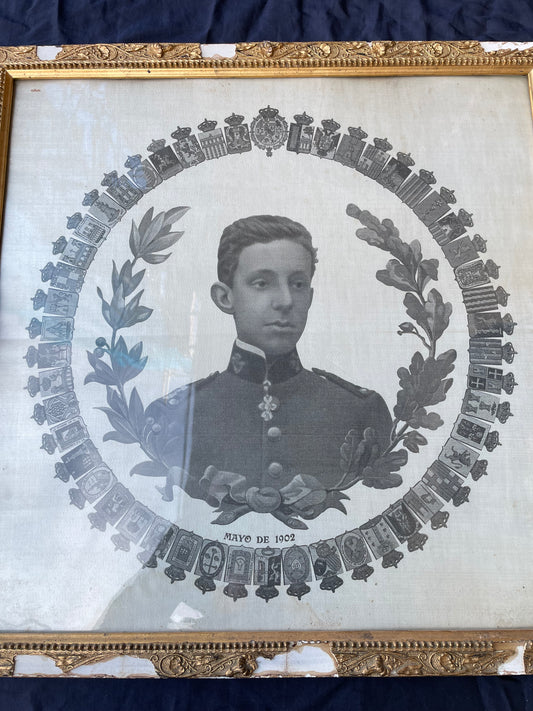 Tela Proclamación Alfonso XIII Rey España
