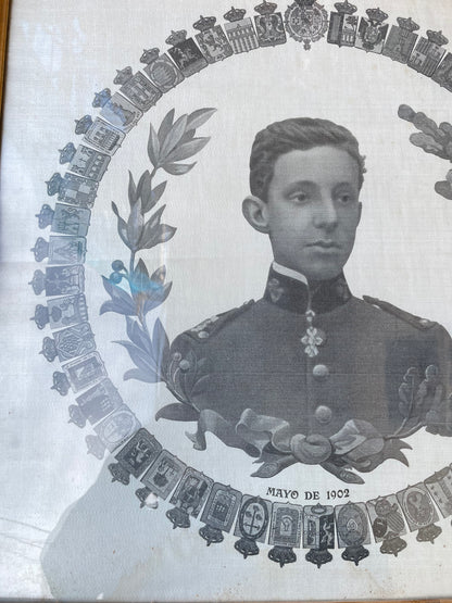 Tela Proclamación Alfonso XIII Rey España