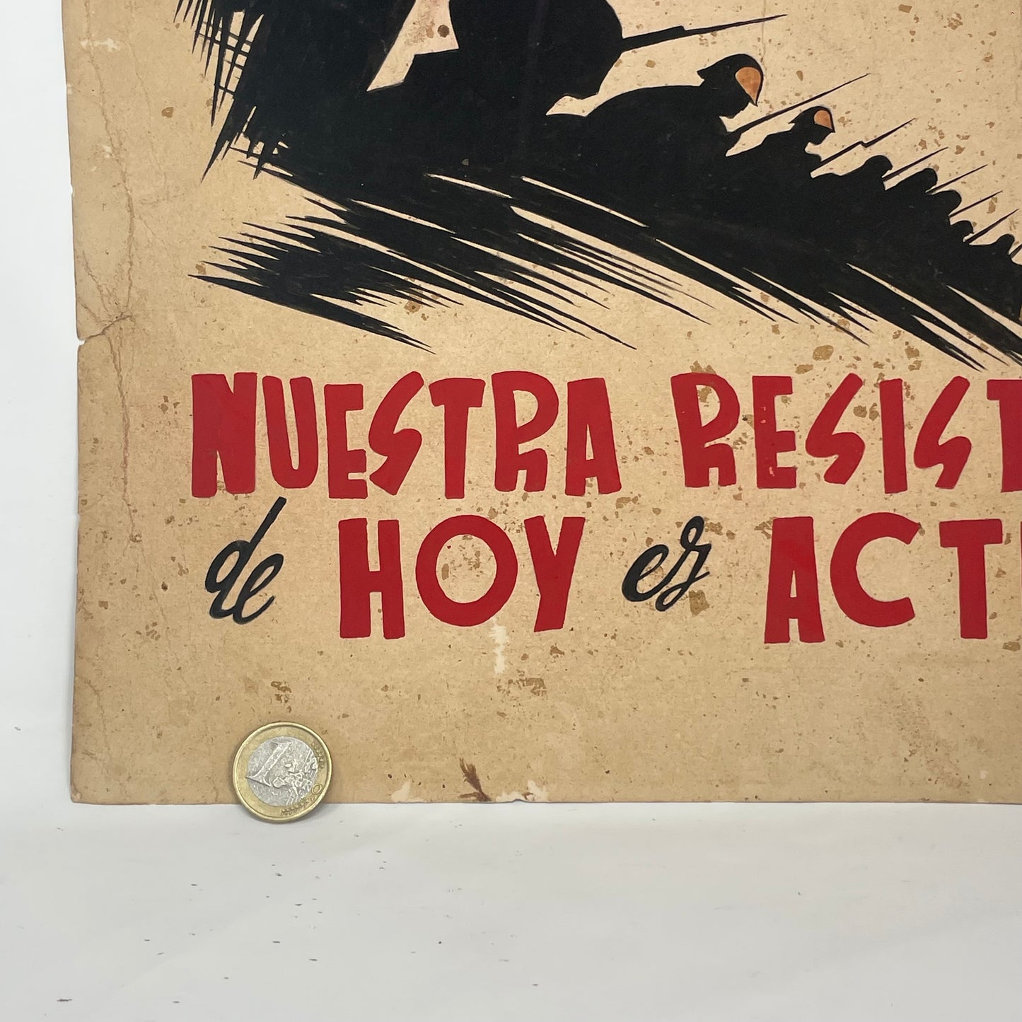 Raro Boceto Pintado Guerra civil Española 1939 Resistencia del levante