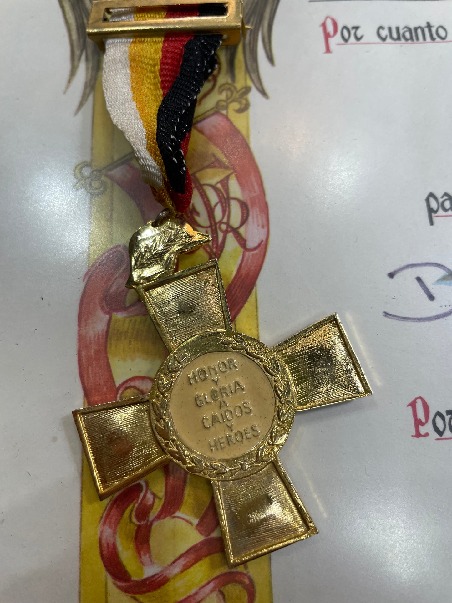 Medalla Paz Guerra Civil España. Con diploma