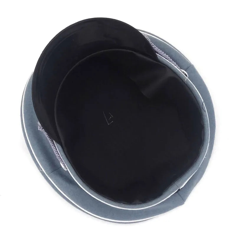 Gorra trituradora de lana de oficial WH M36 del ejército alemán de la Segunda Guerra Mundial, sombrero con cordón para la barbilla en tamaño