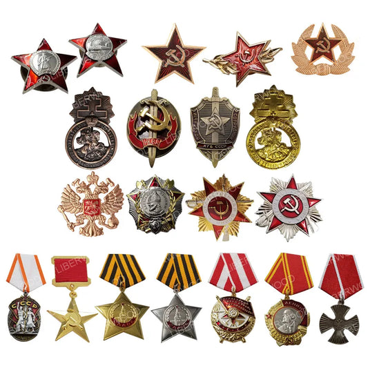 RED STAR FSB Pin WWII USSR Soviet CCCP Russia Russian Guards Badge Imperial Eagle Emblem Lenin Honor Medal Brooch Pendant