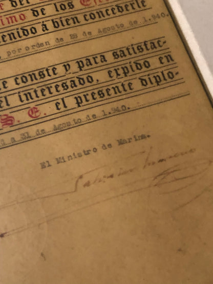 Diploma medalla militar individual