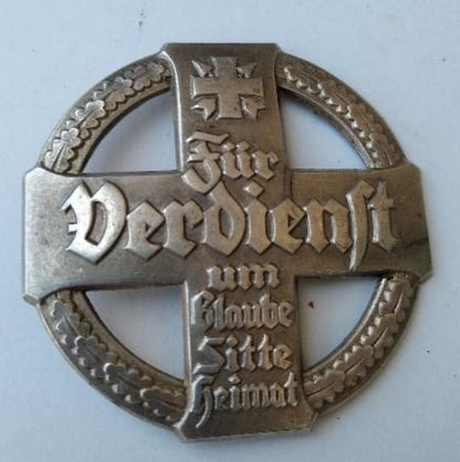 Plaque of merit defense of German culture.