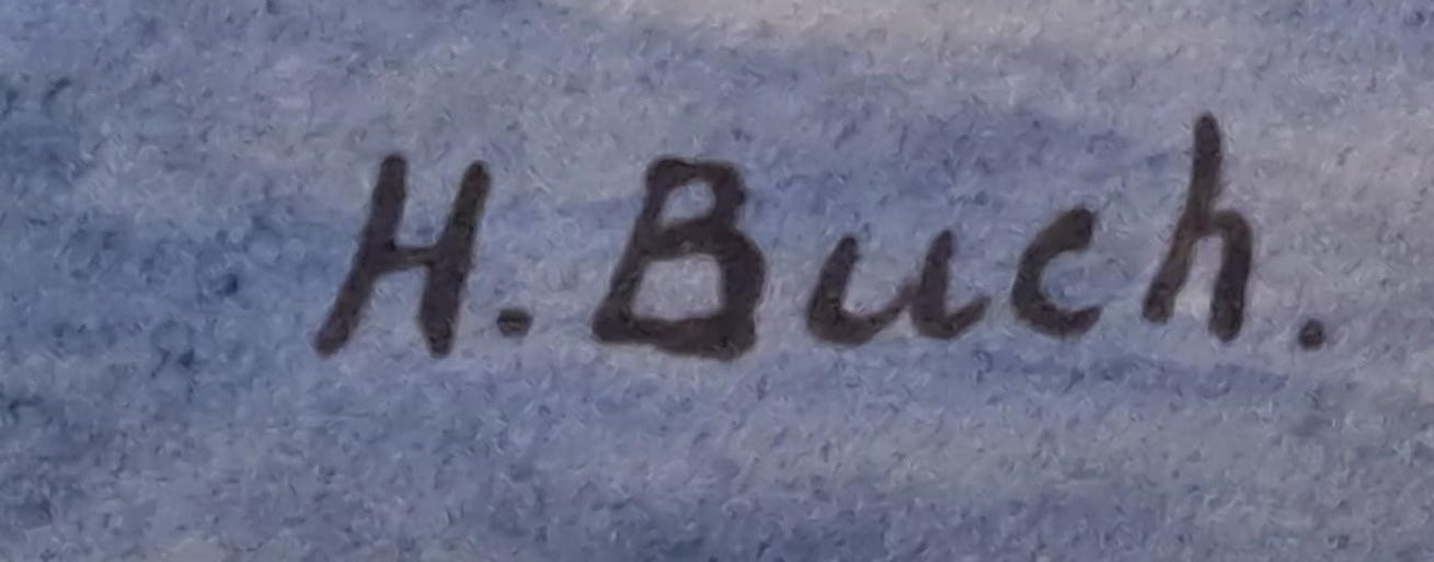 Acorazado Bismarck en acuarela de H.Buch