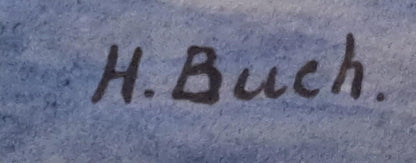 Acorazado Bismarck en acuarela de H.Buch