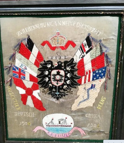 German warship Chinese embroidery