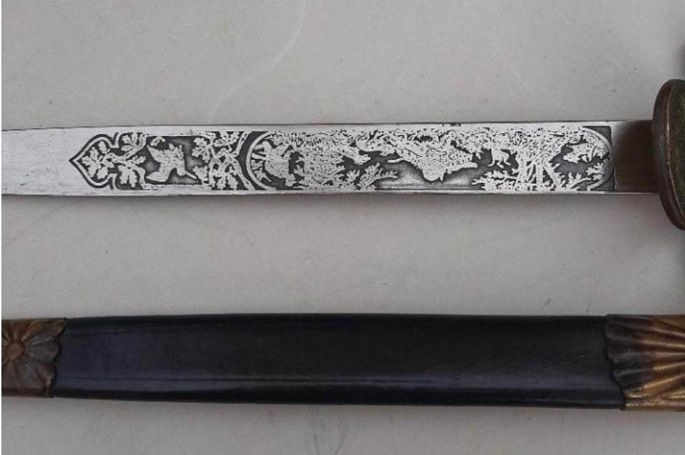 Daga de caza alemana con marcas. 