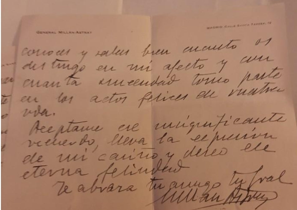 Letter from MILAN-ASTRAY with signature