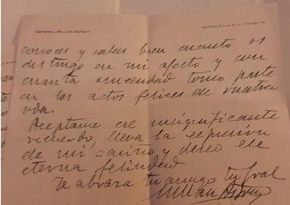 Letter from MILAN-ASTRAY with signature