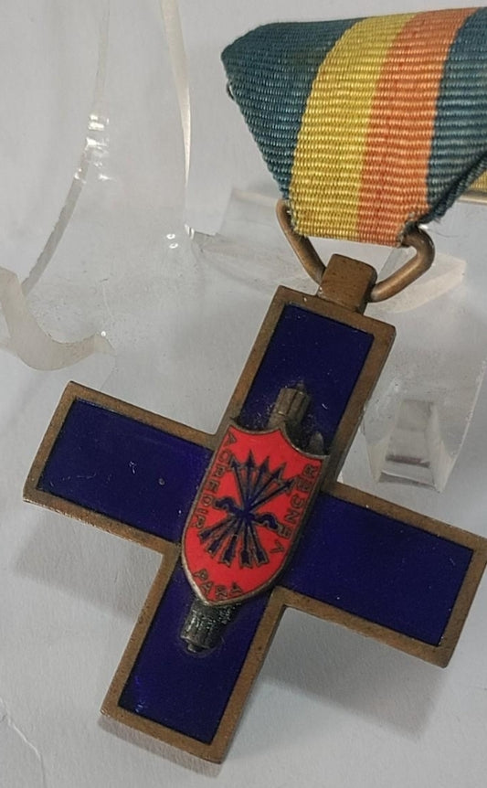 Red arrow cross. Italian volunteers. Civil war