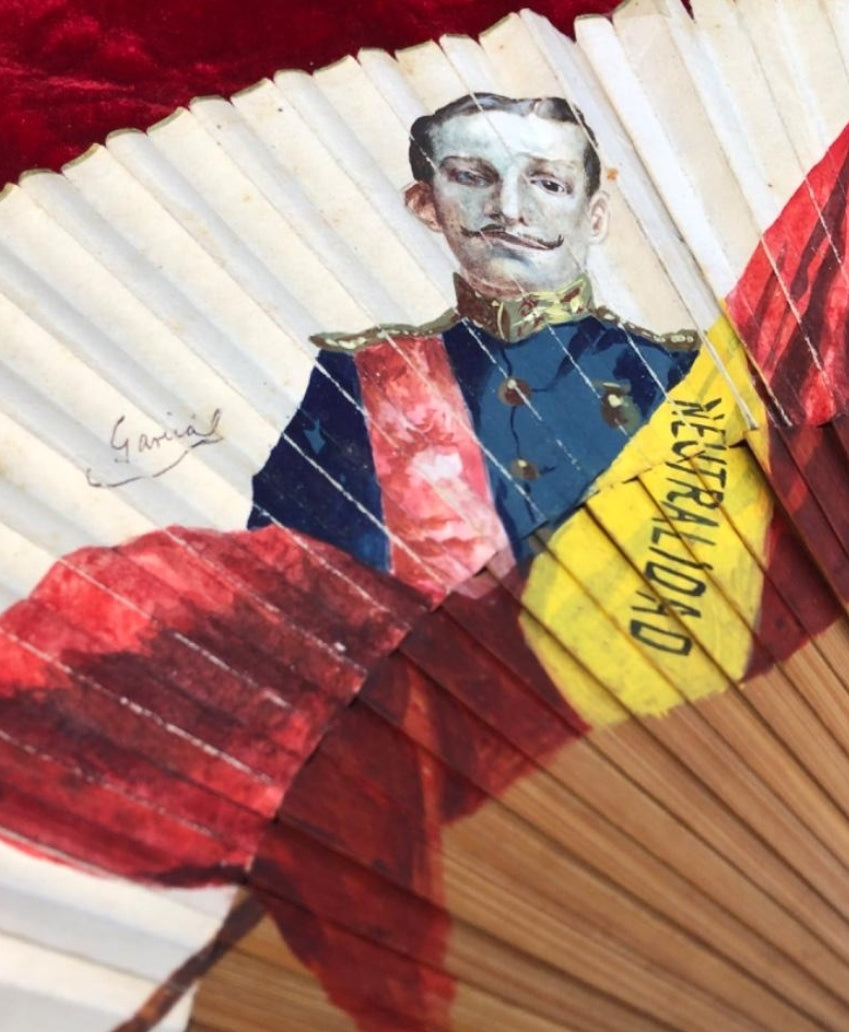 Hand-painted fan with Alfonso XIII