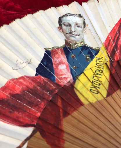 Hand-painted fan with Alfonso XIII