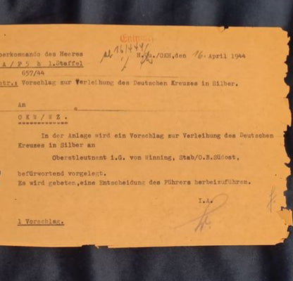 Ended
German Cross in Silver Documents