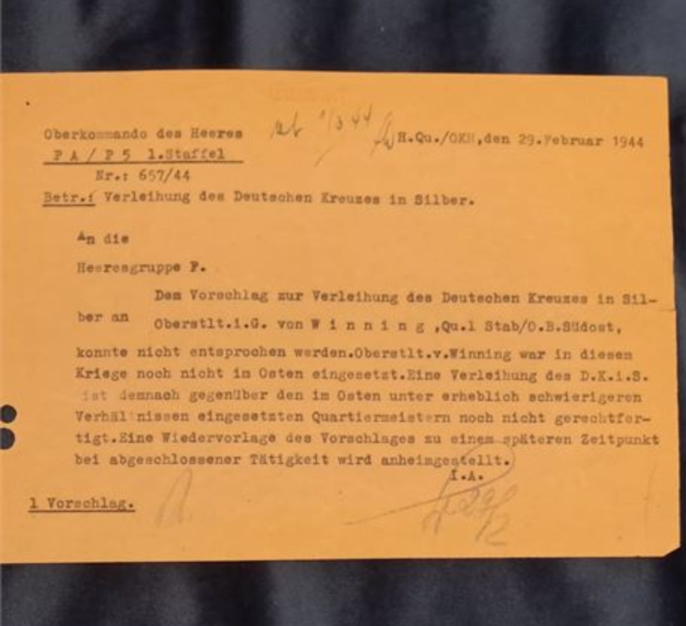 Ended
German Cross in Silver Documents