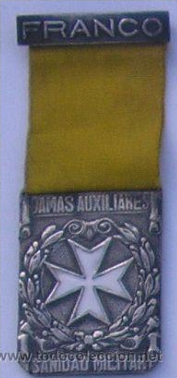 Spanish Civil War period Franco's Army Sanity Dame's Medal.
