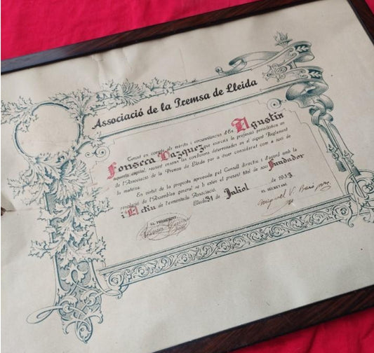 Diploma from the Lérida press association